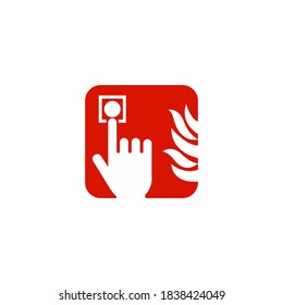 Feuermelder-Button Symbol einzeln auf weißem Hintergrund. Feuernotsymbol modern, einfach, Vektorsymbol, Symbol für Website-Design, mobile App, i. Vektorgrafik