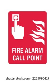 Punto de llamada de alarma de incendios - Señales de control de incendios - Llamadas de emergencia, incendios, seguridad de quemaduras, señales de protección.