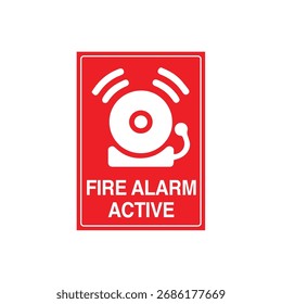 Vector de señal de Locación de señal de alarma de incendio con texto para notificación de Vertical