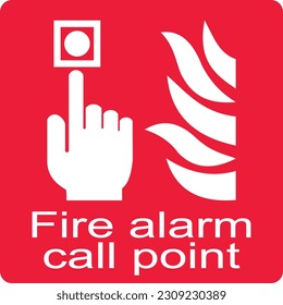 fire alarm call point. fire safety sign. fire equipment sign