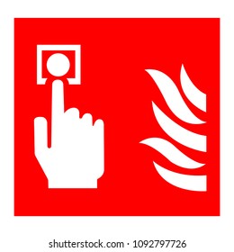 Fire Alarm Call Point Symbol Sign, Vector Illustration, Isolate On White Background Label. EPS10