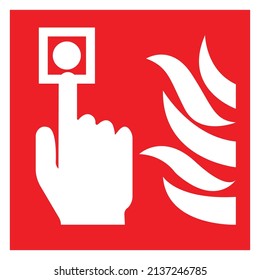 fire alarm call point symbol sign.vector illustration,isolate on white background label.EPS10