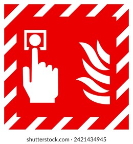Fire Alarm Call Point Symbol Sign, Vector Illustration, Isolate On White Background Label. EPS10