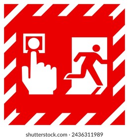 Fire Alarm Call Point Symbol Sign, Vector Illustration, Isolate On White Background Label. EPS10