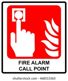 Fire alarm call point. Vector symbol for emergency. Sticker label for public places.