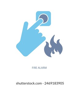 icono de línea de concepto de alarma de incendios. Ilustración de elemento simple. diseño de símbolo de esquema de concepto de alarma de incendio.