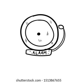 fire alarm doodle icon vector hand drawing 