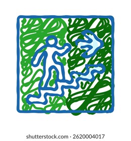 Vector de dibujo de icono de doodle de emergencia de alarma de incendio. señal de emergencia de alarma de incendio. ilustración de símbolo aislado