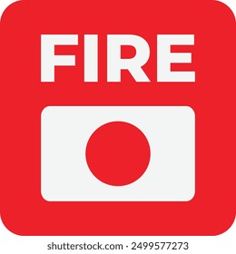 Ilustración plana del Vector del icono de la emergencia de la alarma de incendio