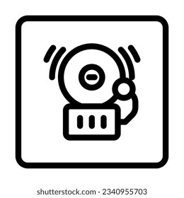 fire alarm emergency line icon vector. fire alarm emergency sign. isolated contour symbol black illustration