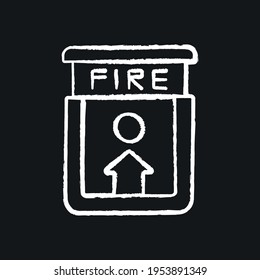 Alarma de incendios, icono de tiza de notificación de evacuación. Bomberos. Servicio de rescate. Ilustración personalizable de línea delgada. Símbolo de contorno. Dibujo de contorno aislado del vector.
