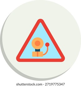 Icono de estilo de círculo plano de alarma de incendio