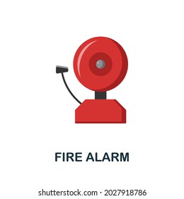 Icono plano de alarma de incendios. Signo coloreado de la colección de seguridad de casa. Icono de alarma de incendio creativa para diseño web, infografía y más