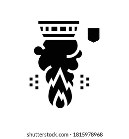 vector de icono de glifo de alarma de incendios. señal de alarma de incendios. símbolo de contorno aislado ilustración negra