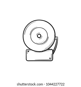 Fire alarm hand drawn outline doodle icon. Vector sketch illustration of fire alarm for print, web, mobile and infographics isolated on white background.