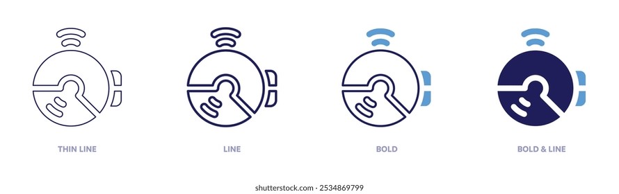 Fire alarm icon in 4 different styles. Thin Line, Line, Bold, and Bold Line. Duotone style. Editable stroke.