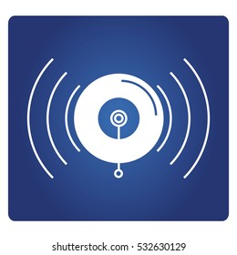 fire alarm icon in blue background