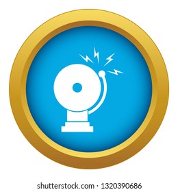 Fire alarm icon blue vector isolated on white background for any design