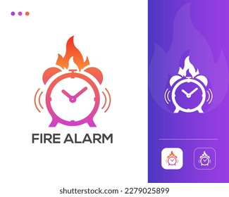 Fire Alarm Icon Design.
Fire Safety Alarm System Logo Vector Template.