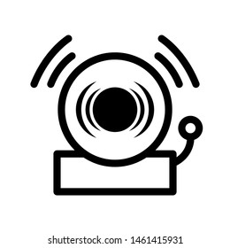 Fire Alarm Icon , Design Template Logo Vector Emblem Isolated Illustration , Outline Solid Background White
