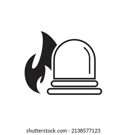 Ilustración vectorial de diseño de icono de alarma contra incendios