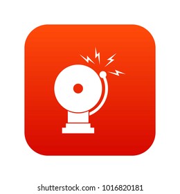 Fire alarm icon digital red for any design isolated on white vector illustration