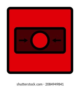 Icono de alarma de incendios. Contorno de negrita editable con diseño de relleno de color. Ilustración vectorial.