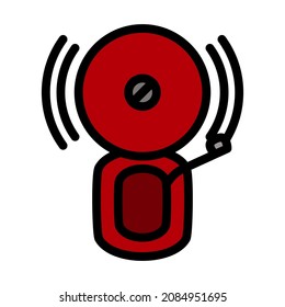 Fire Alarm Icon. Editable Bold Outline With Color Fill Design. Vector Illustration.