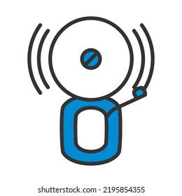 Fire Alarm Icon. Editable Bold Outline With Color Fill Design. Vector Illustration.