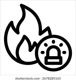 Fire Alarm Icon Element For Design