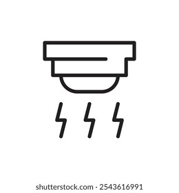 Fire alarm icon Flat line illustration