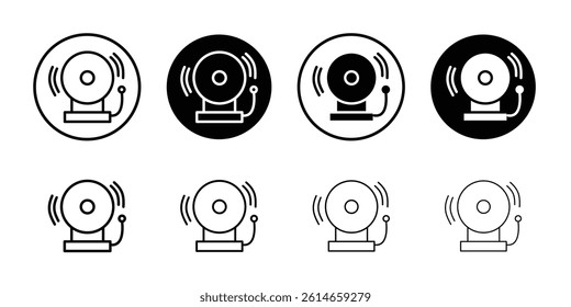 Fire alarm icon flat and simple set design