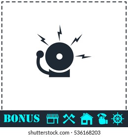 Fire alarm icon flat. Simple vector symbol and bonus icon