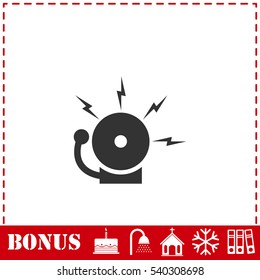 Fire alarm icon flat. Simple vector symbol and bonus icon