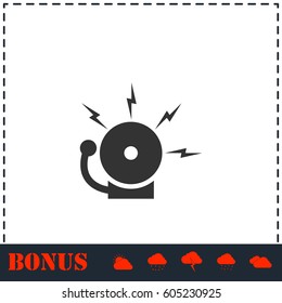 Fire alarm icon flat. Simple vector symbol and bonus icon