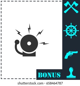 Fire alarm icon flat. Simple vector symbol and bonus icon