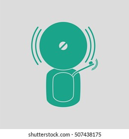 Fire alarm icon. Gray background with green. Vector illustration.