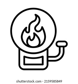 Fire Alarm Icon. Line Art Style Design Isolated On White Background