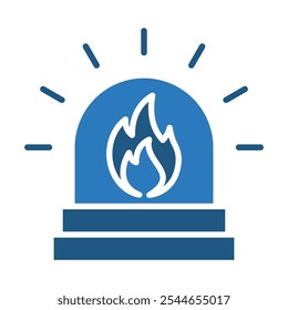 Ilustración vectorial de línea de icono de alarma de incendio