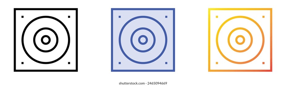 fire alarm icon. Linear, Blue Fill and Gradient Style Design Isolated On White Background