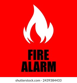 Alarma de incendio, icono y vector de logotipo