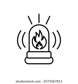 fire alarm icon Outline thin set