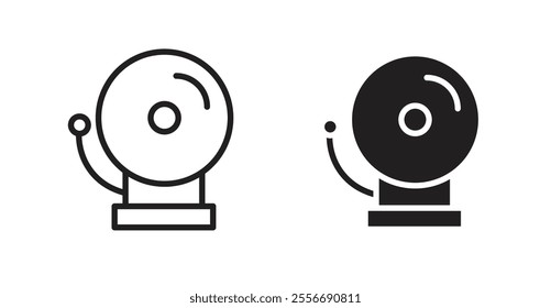 Fire alarm icon set in Thin line black color.