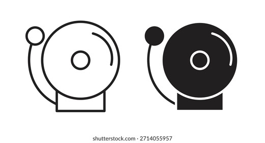 Fire alarm icon silhouette vector designs. Editable Strokes