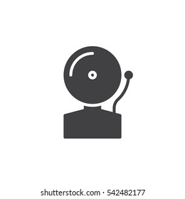 Fire alarm icon vector, filled flat sign, solid pictogram isolated on white. Symbol, logo illustration
