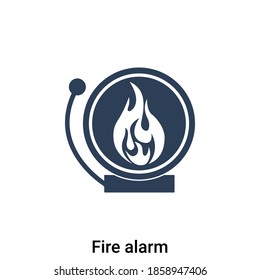 Ilustración vectorial de icono de alarma contra incendios. Icono plano aislado de calidad superior.
