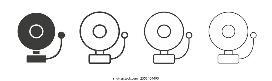Fire alarm icons collection. vector set in black color