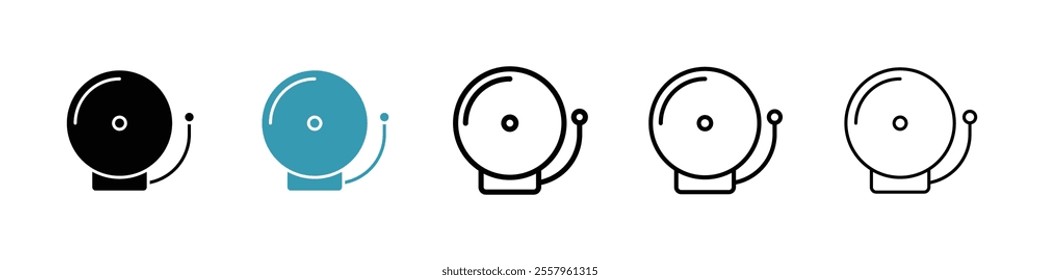 Fire alarm icons pack in black and blue.