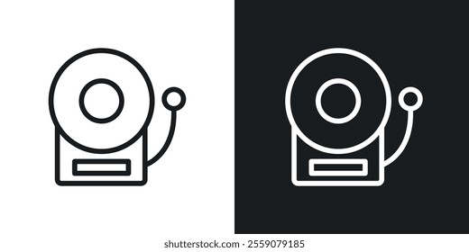 Fire alarm icons. vector set in black colors