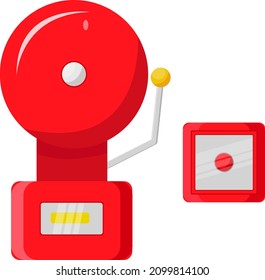 Fire alarm, illustration, vector on a white background.